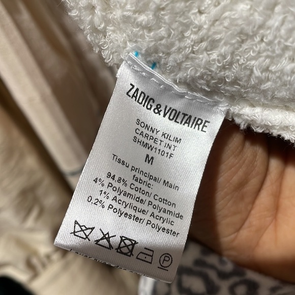 NWT ZADIG & VOLTAIRE sonny kilim carpet intarsia pullover sweater size medium - Picture 8 of 8